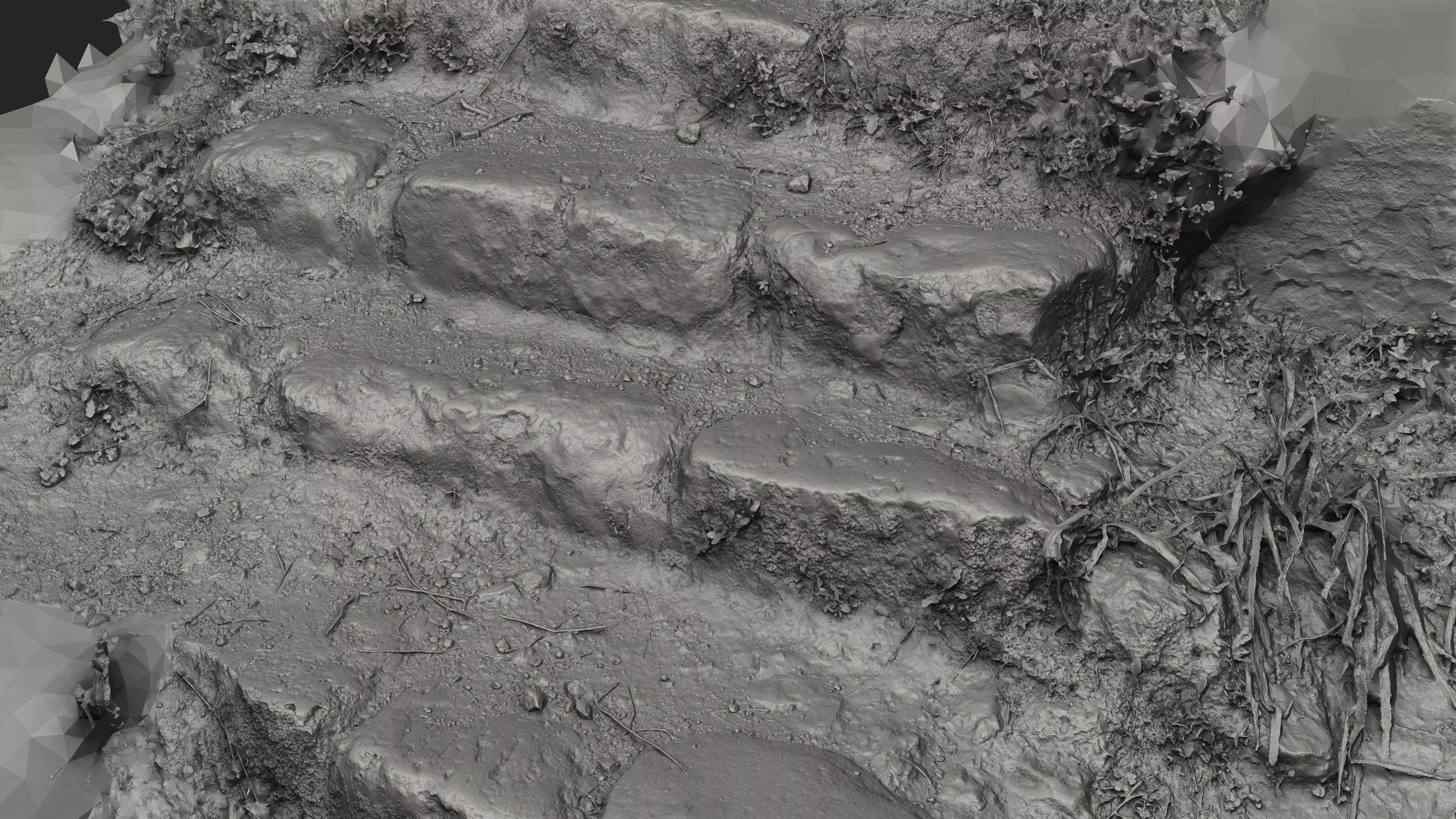 Abandoned House Ruined Part Scan - Stairs 02 3D model_10