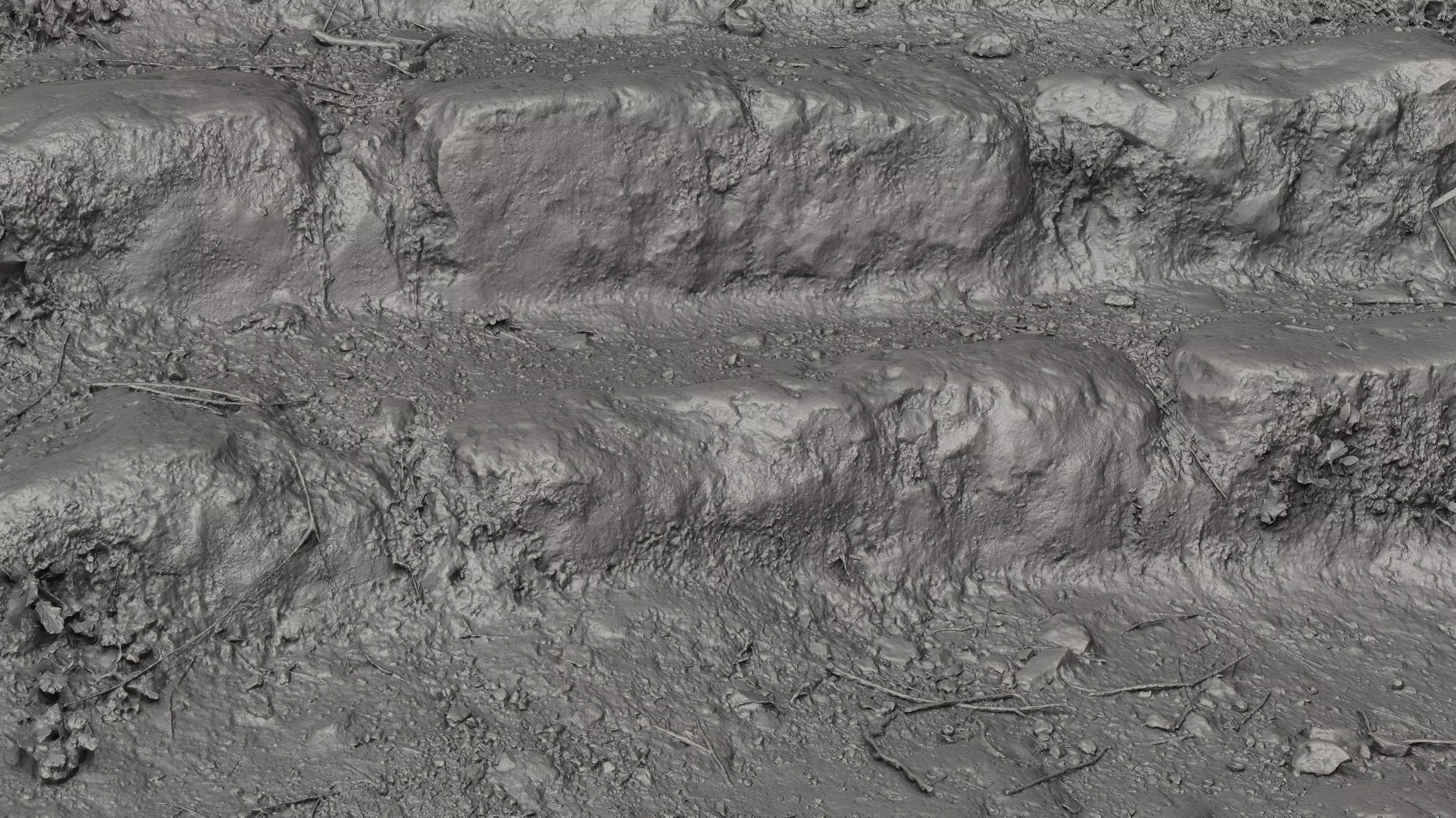 Abandoned House Ruined Part Scan - Stairs 02 3D model_12