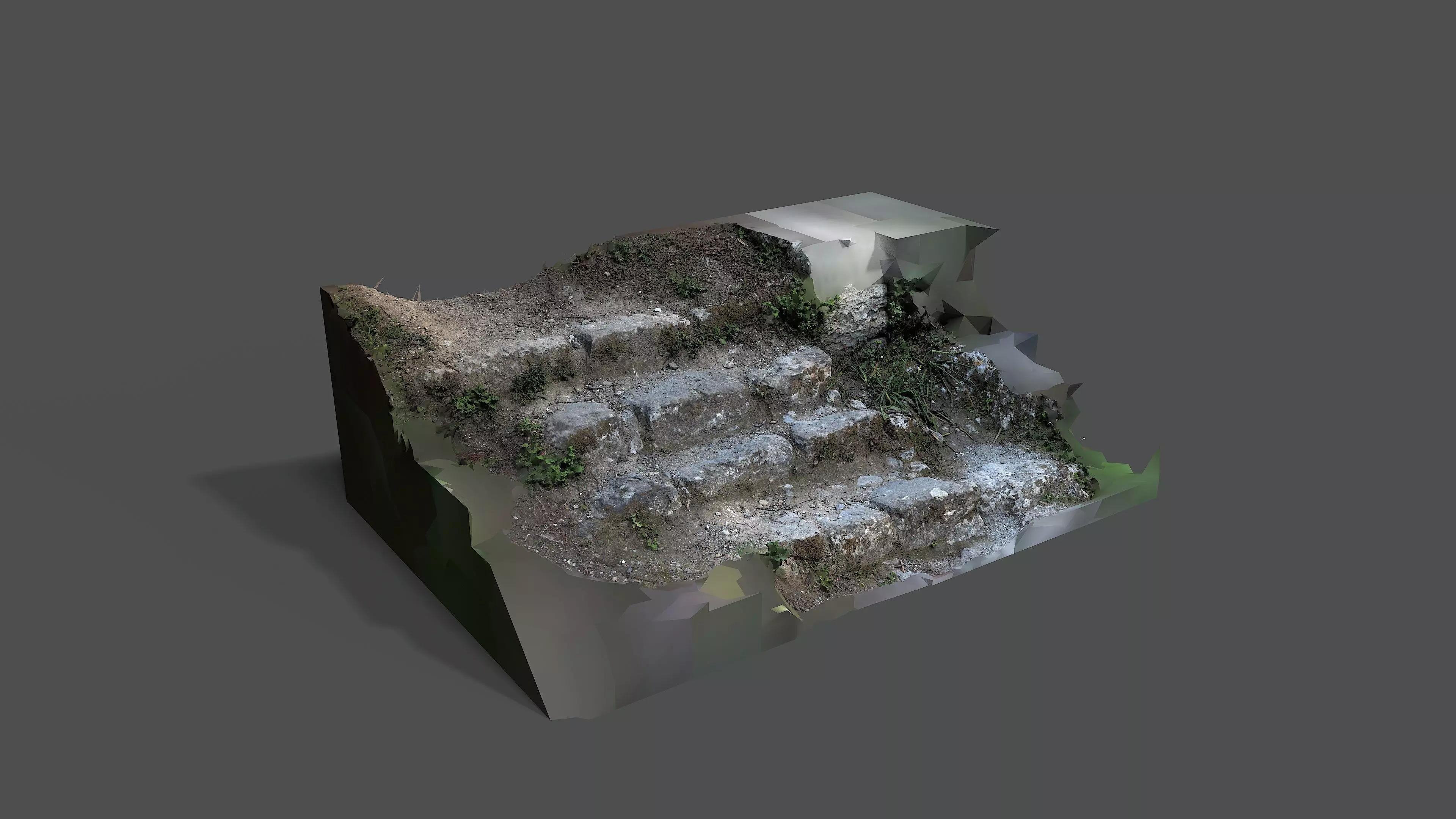 Abandoned House Ruined Part Scan - Stairs 02 3D model_5