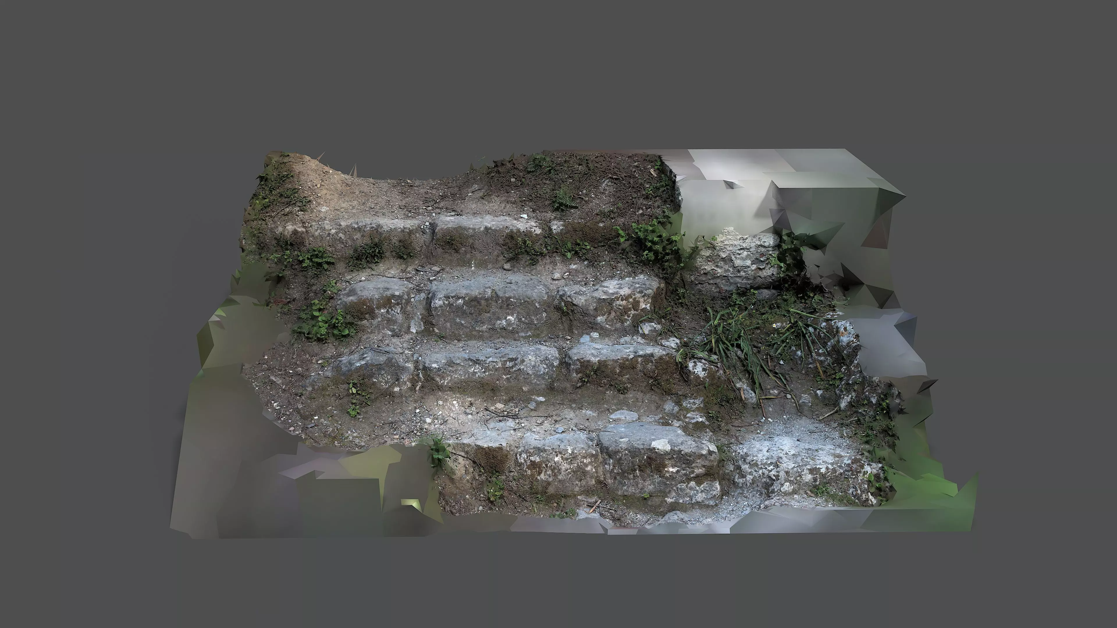 Abandoned House Ruined Part Scan - Stairs 02 3D model_4