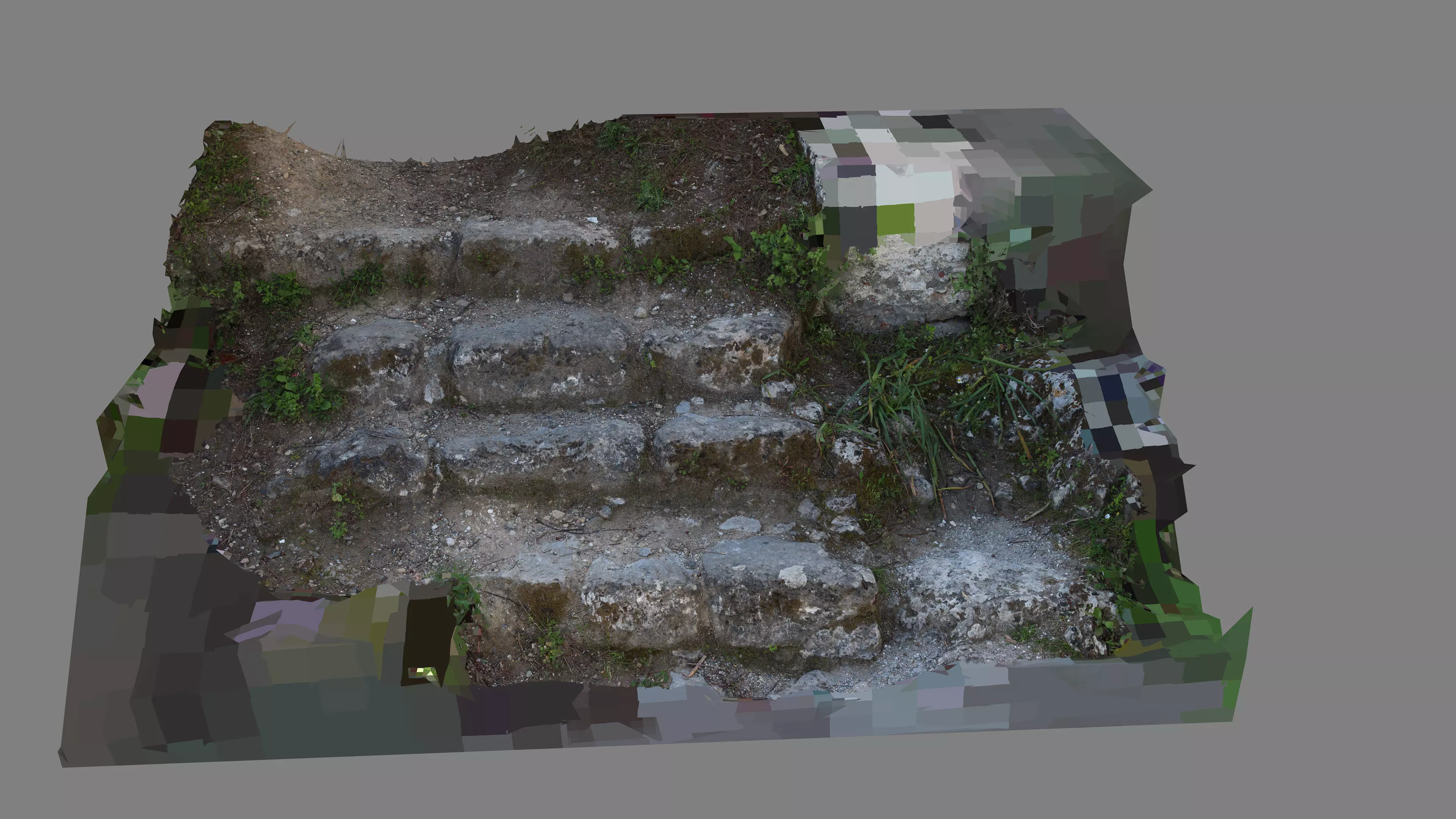 Abandoned House Ruined Part Scan - Stairs 02 3D model_13