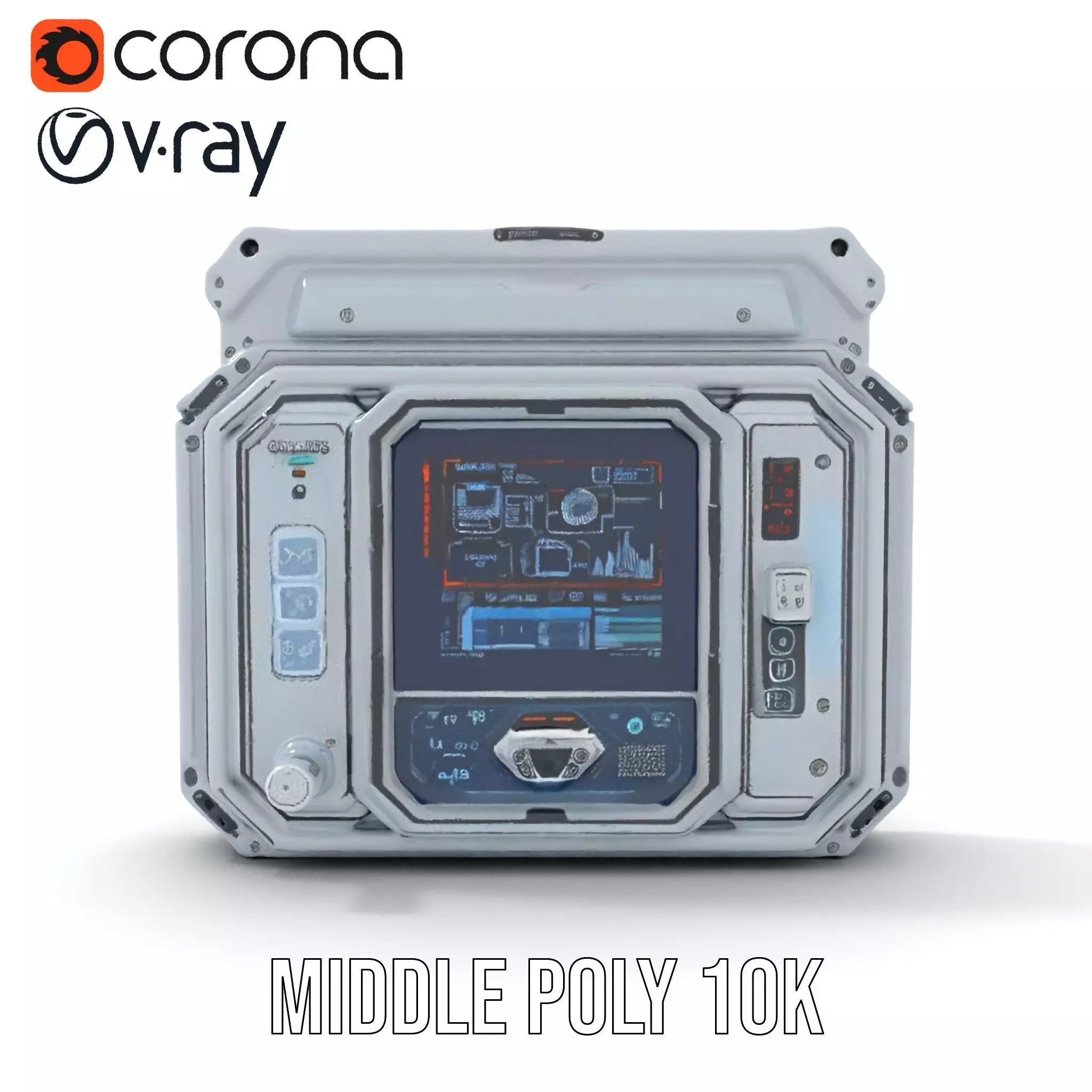 Futuristic Control Panel model pack with digital screen and b... Low-poly 3D model_13