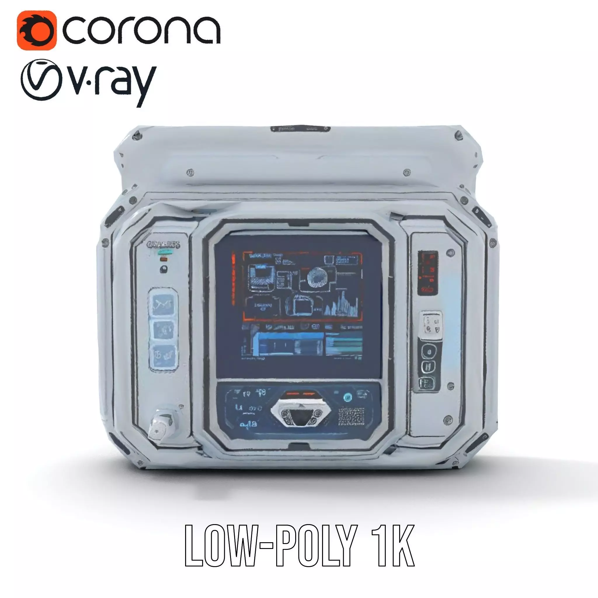 Futuristic Control Panel model pack with digital screen and b... Low-poly 3D model_28