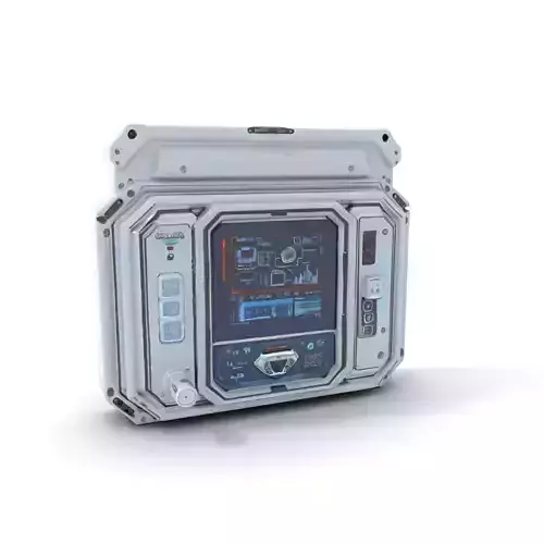 Futuristic Control Panel model pack with digital screen and b... Low-poly 3D model