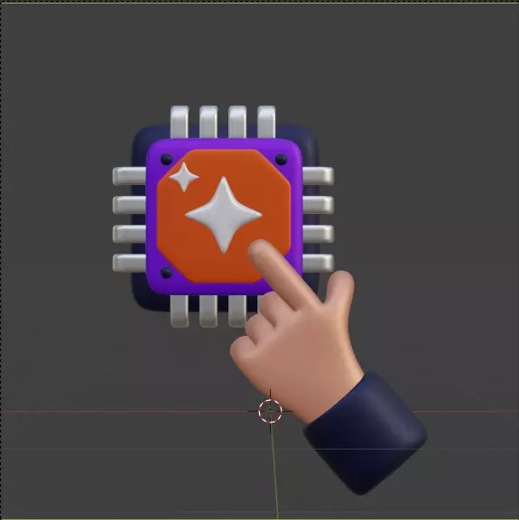 AI tech 3d Icon Pack 3D model_94