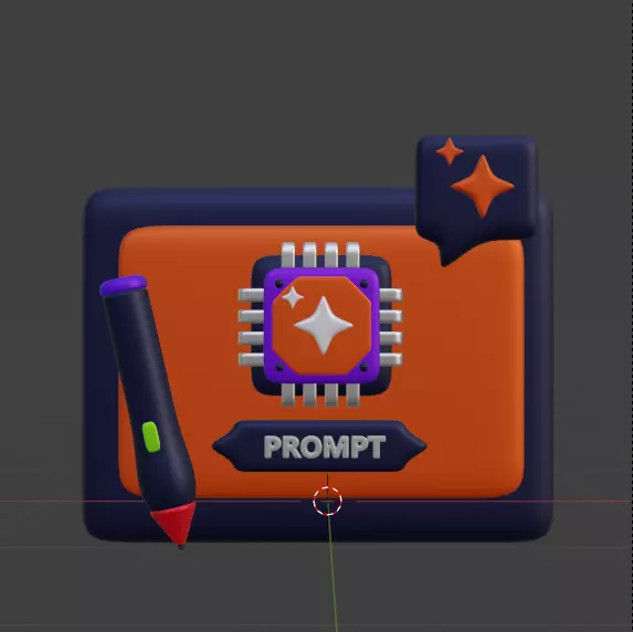 AI tech 3d Icon Pack 3D model_134