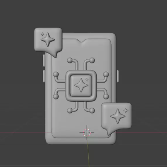 AI tech 3d Icon Pack 3D model_79