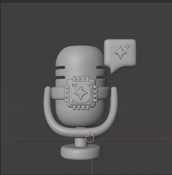AI tech 3d Icon Pack 3D model_121
