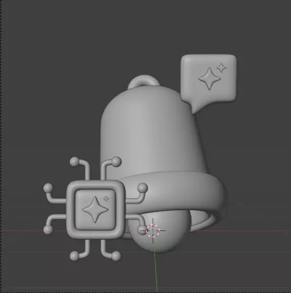 AI tech 3d Icon Pack 3D model_115