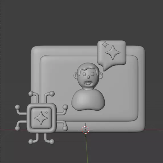 AI tech 3d Icon Pack 3D model_38