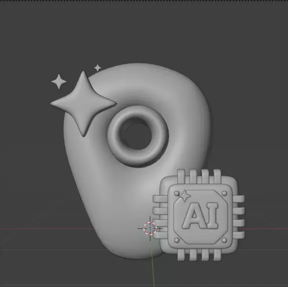 AI tech 3d Icon Pack 3D model_116