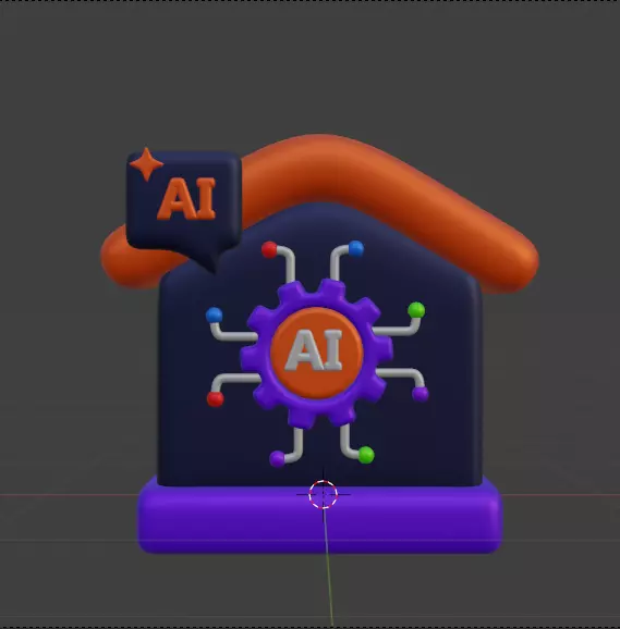 AI tech 3d Icon Pack 3D model_109