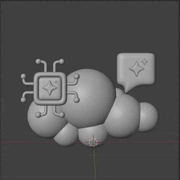 AI tech 3d Icon Pack 3D model_98