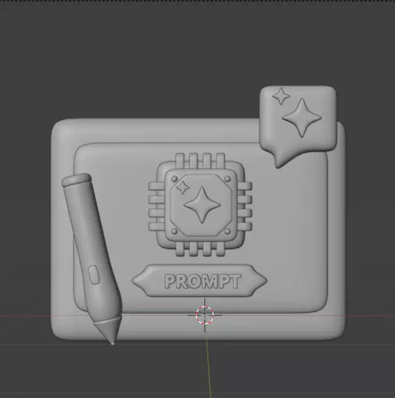 AI tech 3d Icon Pack 3D model_127