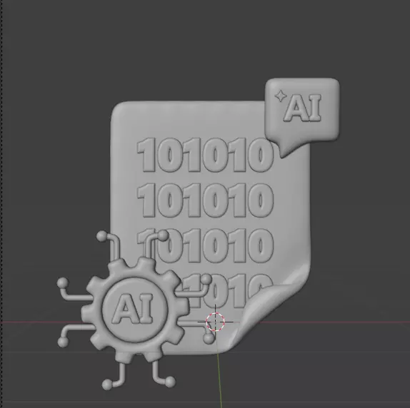 AI tech 3d Icon Pack 3D model_132
