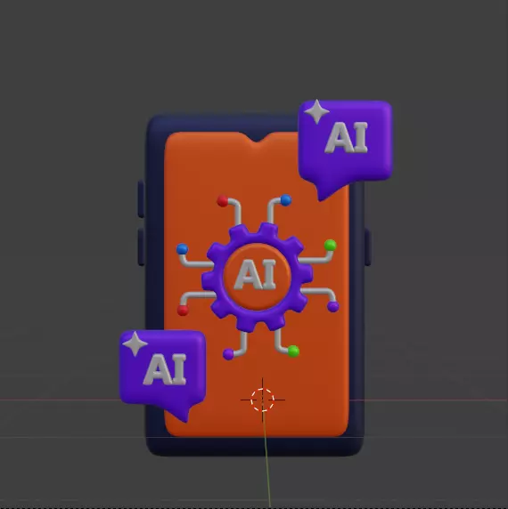 AI tech 3d Icon Pack 3D model_71