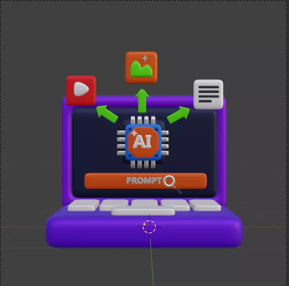AI tech 3d Icon Pack 3D model_87