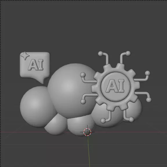 AI tech 3d Icon Pack 3D model_69