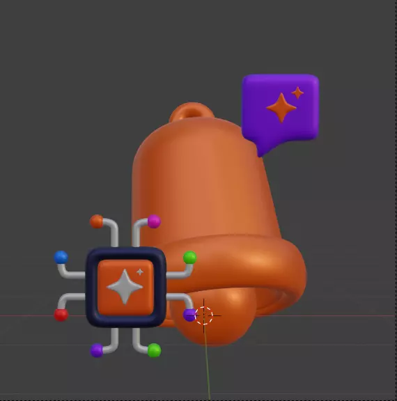 AI tech 3d Icon Pack 3D model_119