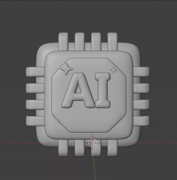 AI tech 3d Icon Pack 3D model_104