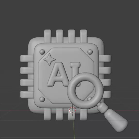 AI tech 3d Icon Pack 3D model_138