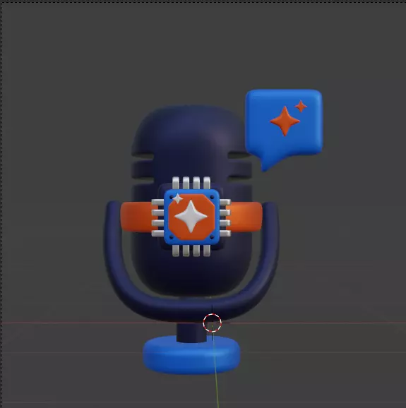 AI tech 3d Icon Pack 3D model_39