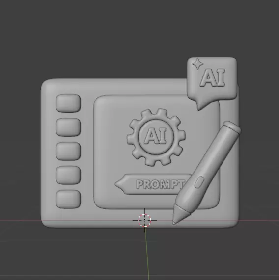 AI tech 3d Icon Pack 3D model_36