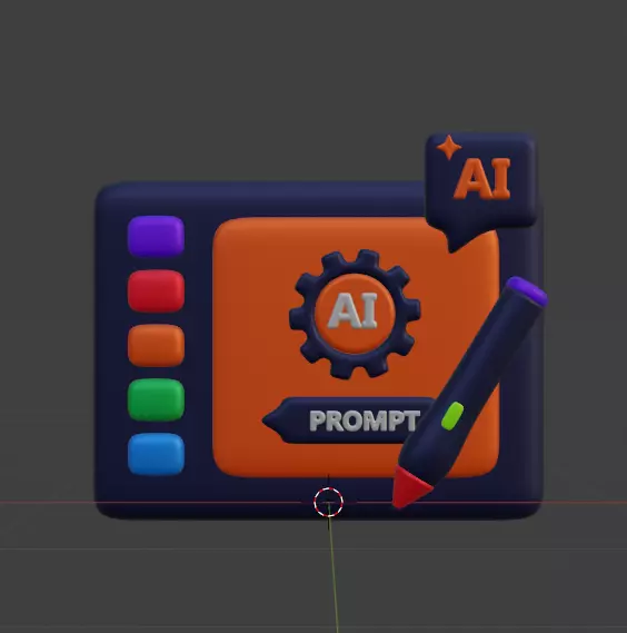 AI tech 3d Icon Pack 3D model_129