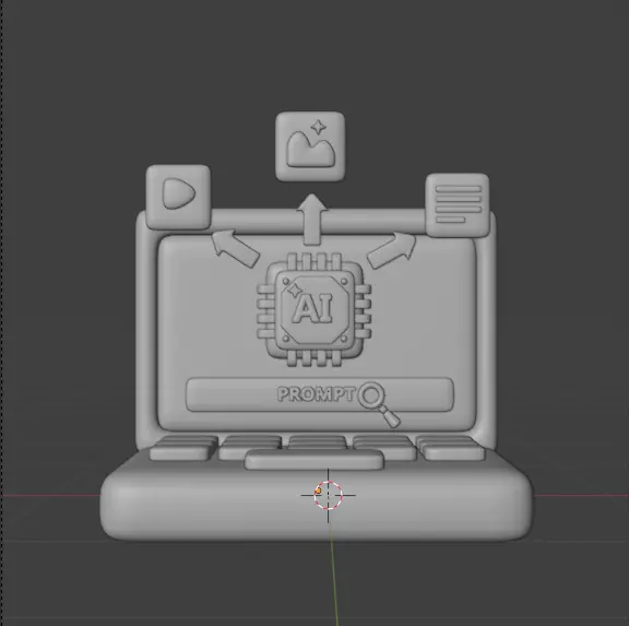AI tech 3d Icon Pack 3D model_83