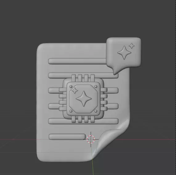 AI tech 3d Icon Pack 3D model_126