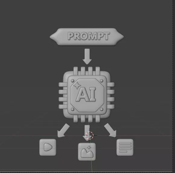 AI tech 3d Icon Pack 3D model_47
