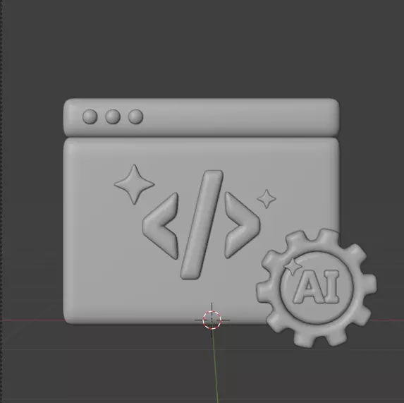 AI tech 3d Icon Pack 3D model_17