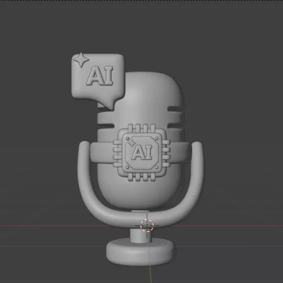 AI tech 3d Icon Pack 3D model_111