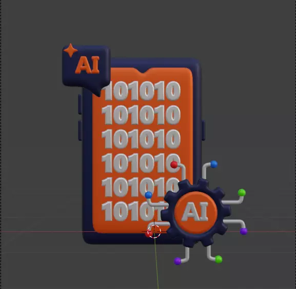 AI tech 3d Icon Pack 3D model_30