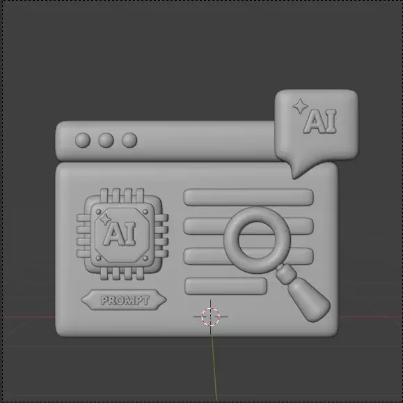 AI tech 3d Icon Pack 3D model_41