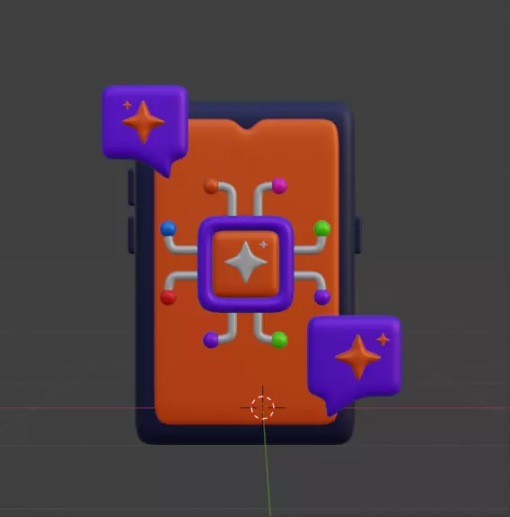 AI tech 3d Icon Pack 3D model_72