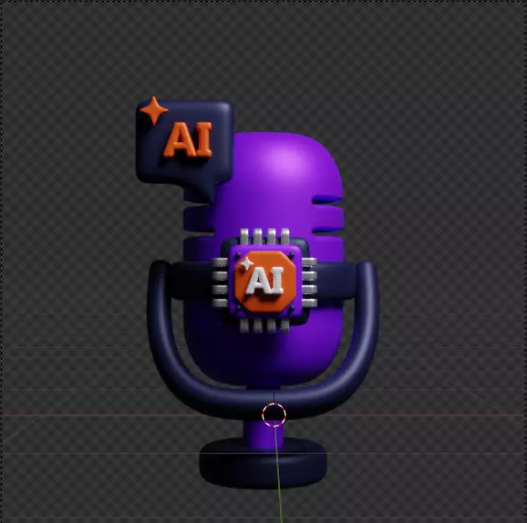 AI tech 3d Icon Pack 3D model_128