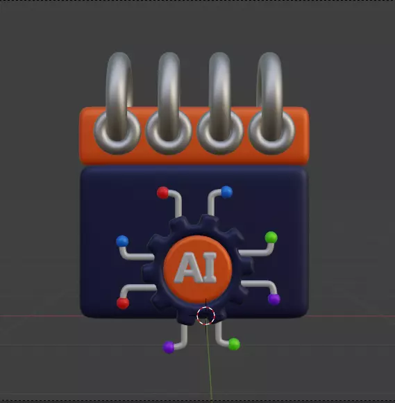 AI tech 3d Icon Pack 3D model_49