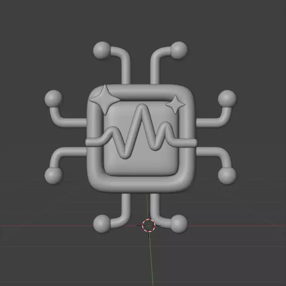 AI tech 3d Icon Pack 3D model_54