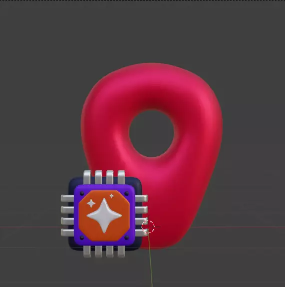 AI tech 3d Icon Pack 3D model_106