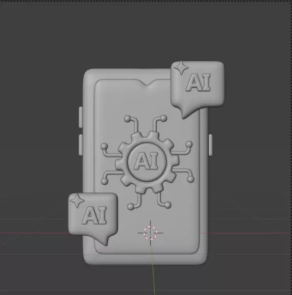 AI tech 3d Icon Pack 3D model_68