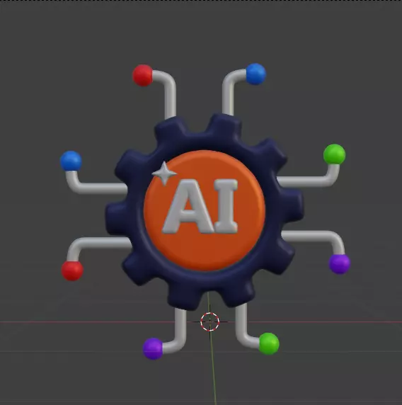 AI tech 3d Icon Pack 3D model_10