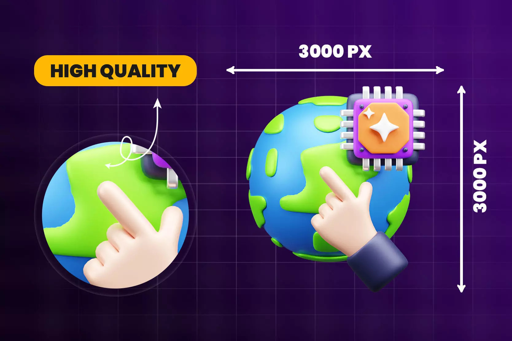 AI tech 3d Icon Pack 3D model_5