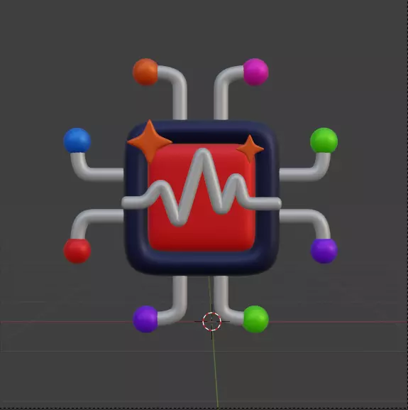 AI tech 3d Icon Pack 3D model_55