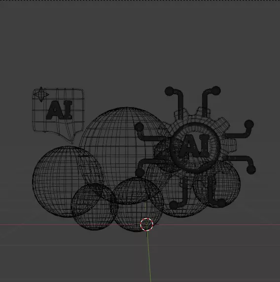 AI tech 3d Icon Pack 3D model_91