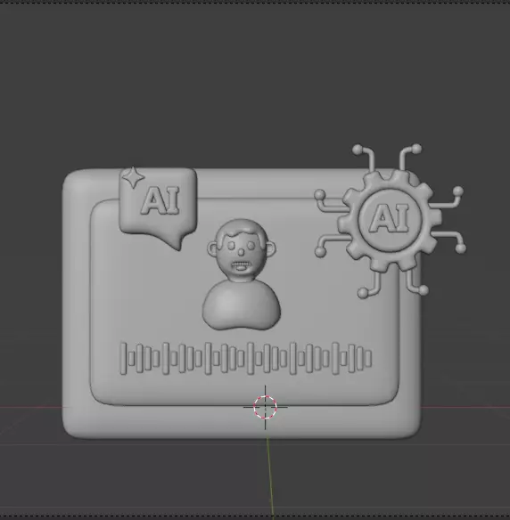 AI tech 3d Icon Pack 3D model_40