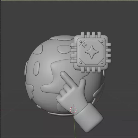 AI tech 3d Icon Pack 3D model_81