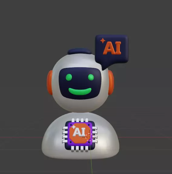 AI tech 3d Icon Pack 3D model_99