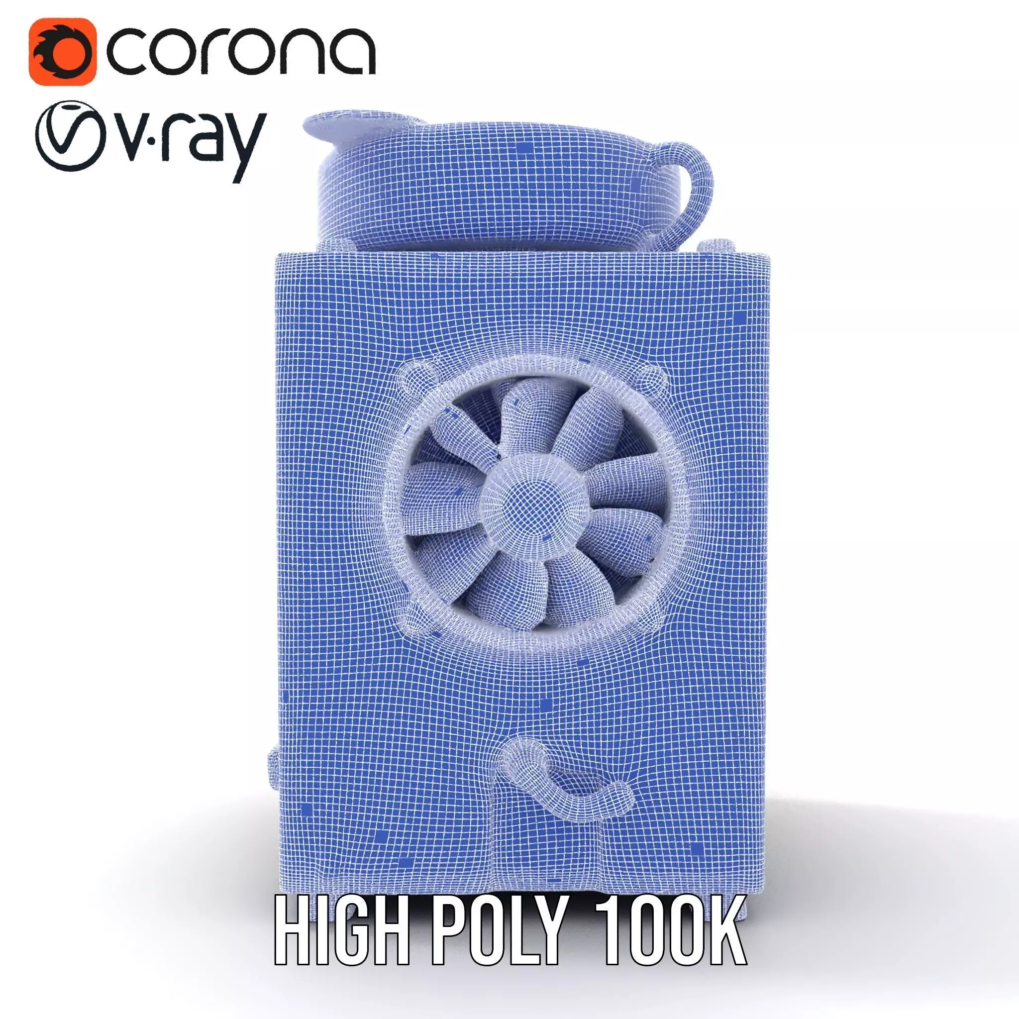 Industrial Cooling Fan Unit Model Pack Low-poly 3D model_33