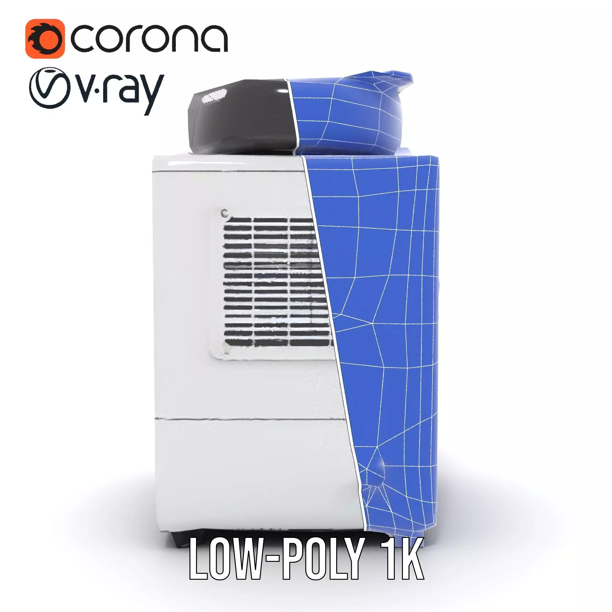 Industrial Cooling Fan Unit Model Pack Low-poly 3D model_26